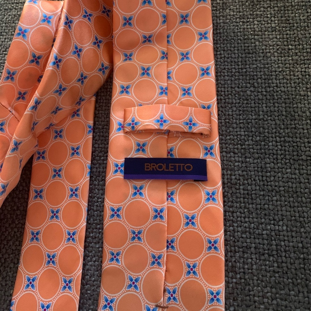Men’s Tie “Broletto” orange -silk